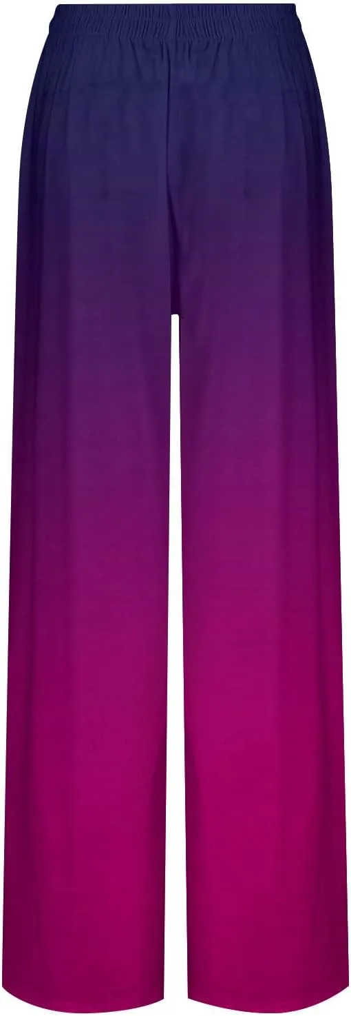 2025 Beach Vacation Drawstring Flowy Pants That Look Like Skirts- Gauze Summer Pants for Women Boho Trousers