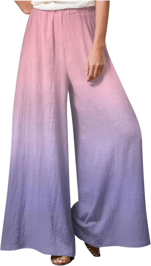 2025 Beach Vacation Drawstring Flowy Pants That Look Like Skirts- Gauze Summer Pants for Women Boho Trousers