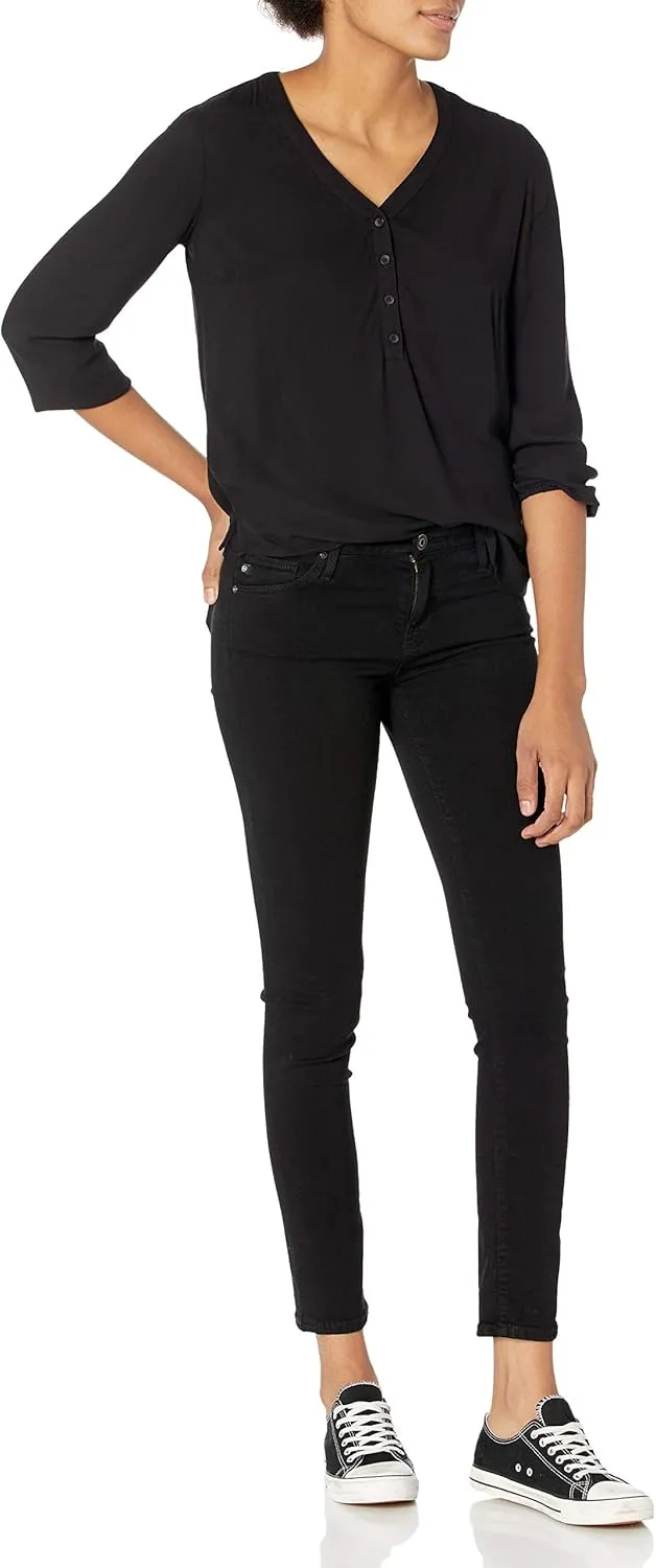 Amazon Essentials Women's 3/4 Sleeve Button Popover Shirt