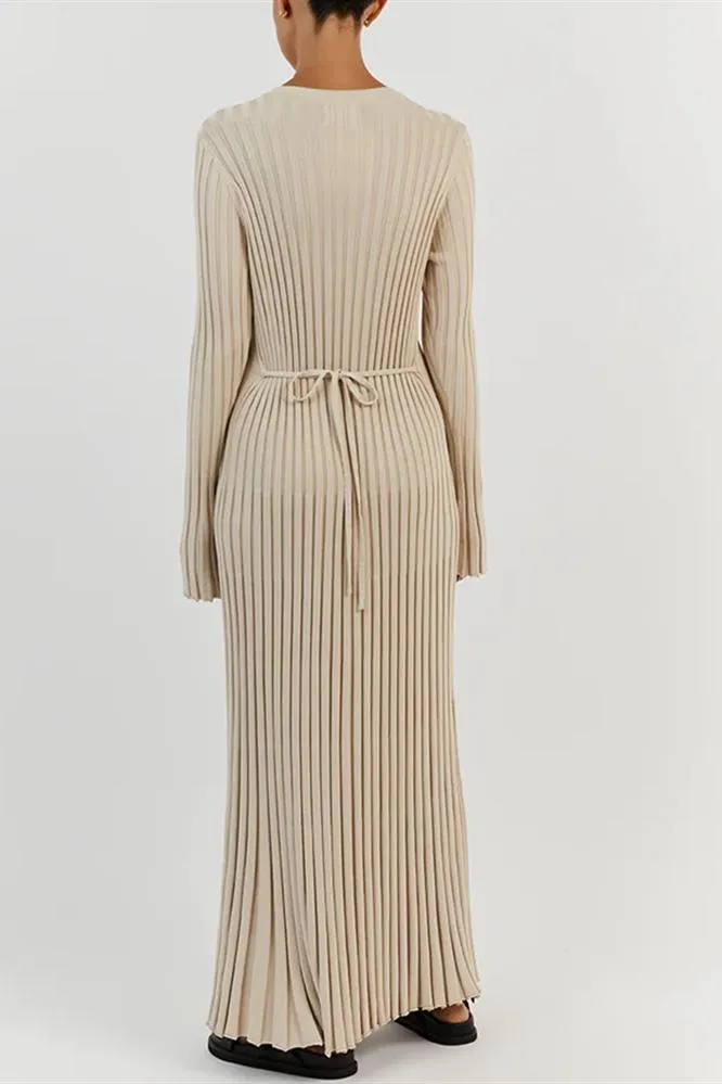 Antonia Rib Flare Maxi Knit Dress
