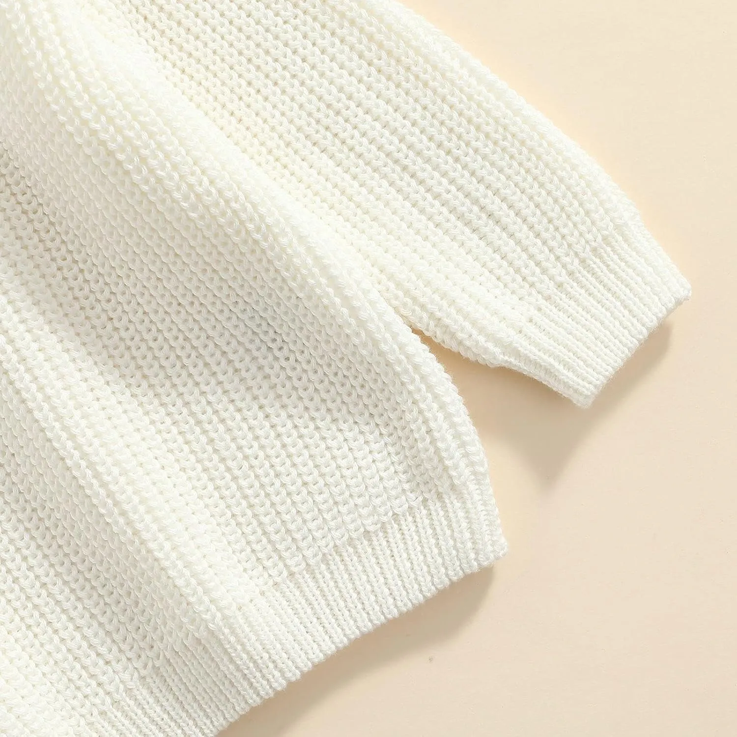 Baby Girl Boy Toddler Knit Sweater Cute Round Neck Long Sleeve Blouse Pullover Oversized Sweatshirt Warm Kids Tops