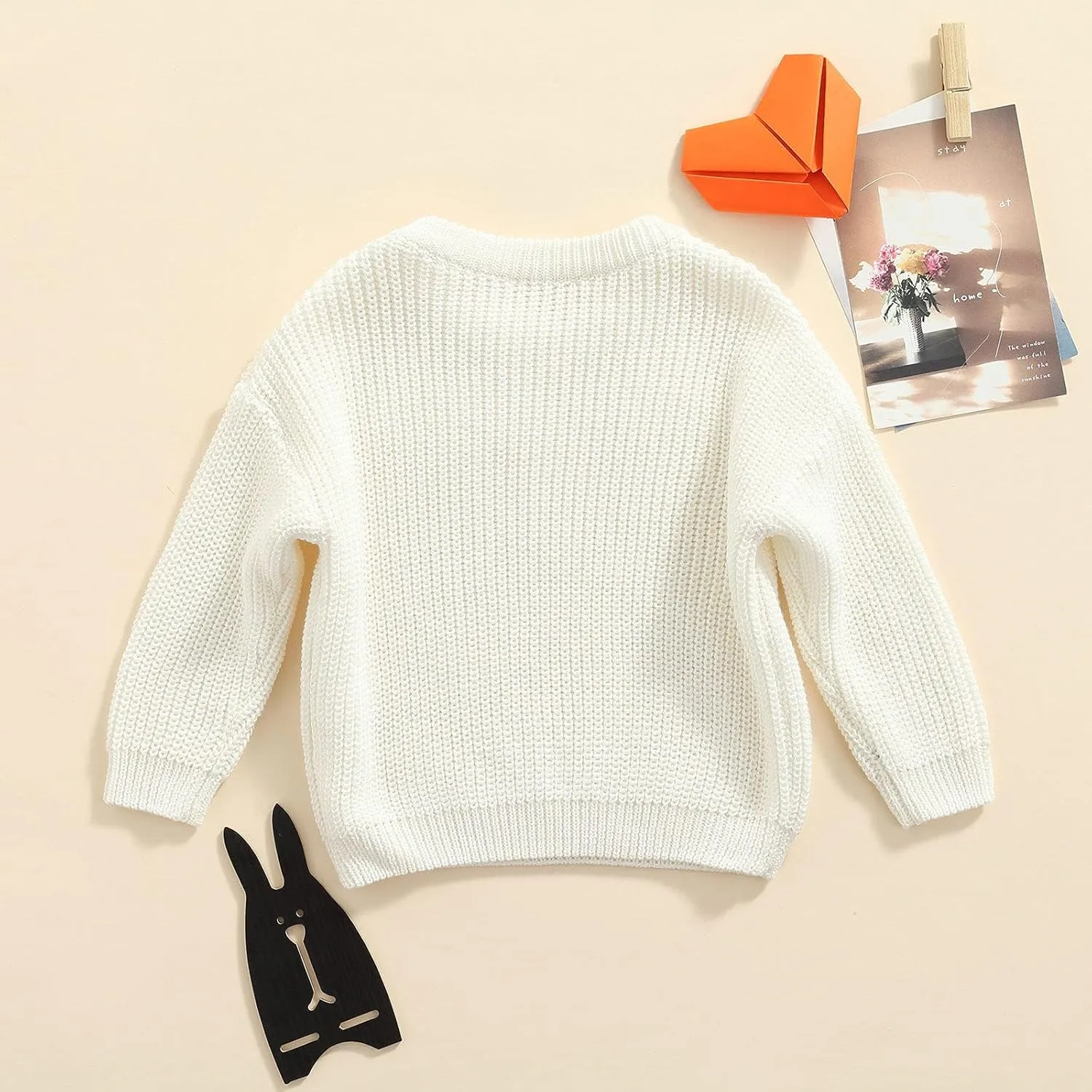 Baby Girl Boy Toddler Knit Sweater Cute Round Neck Long Sleeve Blouse Pullover Oversized Sweatshirt Warm Kids Tops