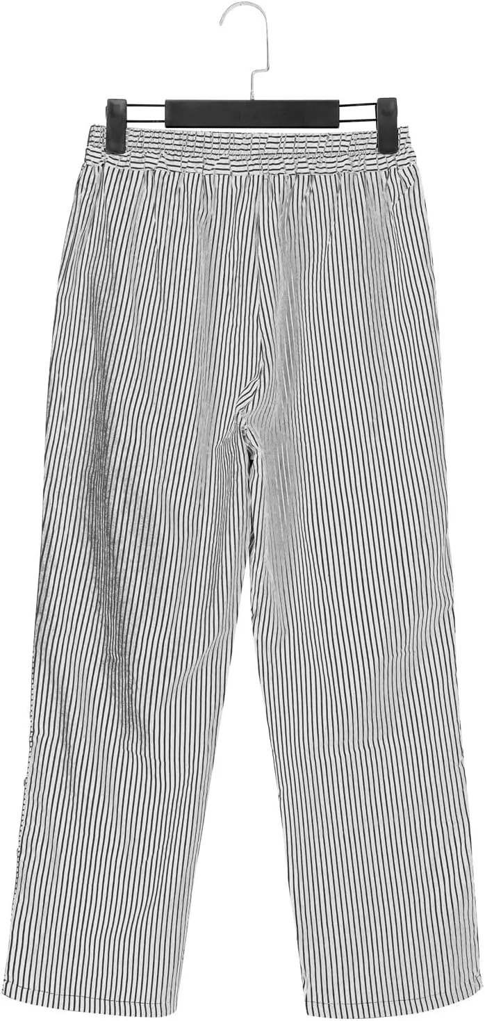 Baggy Harem Elastic Waist Palazzo Waist Side Back Four Pockets 9/10 Pants Drawstring Loose Fit Summer Pants Trousers