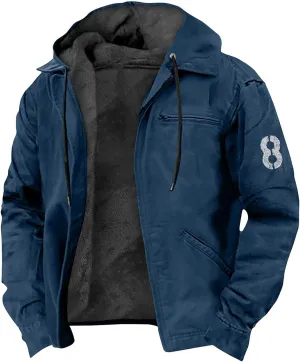 Big And Tall Winter Sherpa Lined Jacket: Jackets For Men Hoodie Mens Heavyweight Fleece Warm Trucker Hoodies Coat