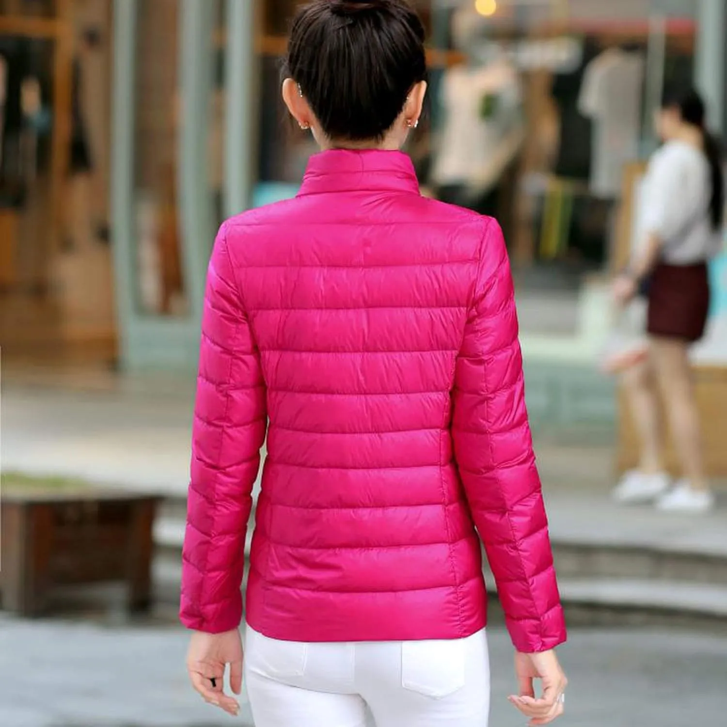 BOXIACEY Puffer Jackets for Women Lightweight Down Jacket Packable Winter Warm Coats Puffy Jacket with Stand Collar