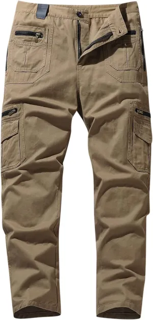 Cargo Pants for Men Slim Fit Stretch Casual Multi-Pocket Straight Sweatpants Loose Joggers Athletic Pants Outdoor