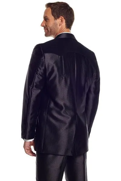 Circle S Mens Black Polyester Swedish Knit Boise Sportcoat Jacket Blazer 46 S