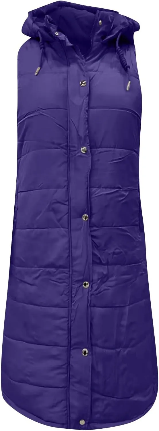 COTECRAM Puffer Jacket Womens Plu Size Long Sleeve Packable Hooded Winter Coat Casual Warm Down Jackets Quilted Outerwear