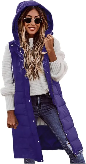 COTECRAM Puffer Jacket Womens Plu Size Long Sleeve Packable Hooded Winter Coat Casual Warm Down Jackets Quilted Outerwear