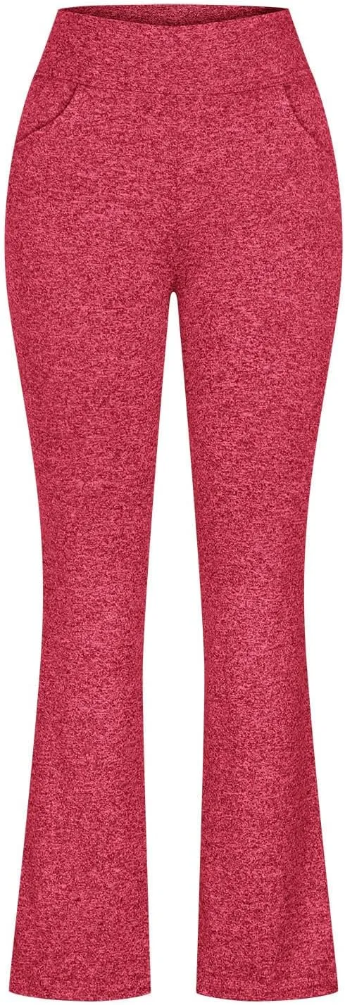 DDAPJ pyju Wide Leg Yoga Pants for Women Y2k High Waist Flare Pants Soft Comfy Athletic Workout Pants Trousers with Pockets