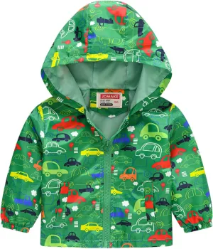 Dinosaur Hooded Jackets Toddler Baby Boys Girls Cartoon Print Windproof Coats Lightweight Zip Up Trench Outerwear