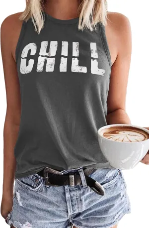 Dokotoo Womens Crew Neck Tank Tops Summer Leopard Detail Print Top Casual Cami Shirts Blouses S-XXL