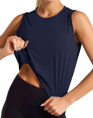 Dragon Fit Women Sleeveless Yoga Tops Workout Cool T-Shirt Running Short Tank Crop Tops