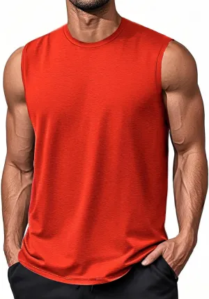 EKLENTSON Men's Tank Tops UPF 50  Sleeveless Shirt Lightweight Cooling Muscle Tee Sun Protection Quick Dry Workout Shirt