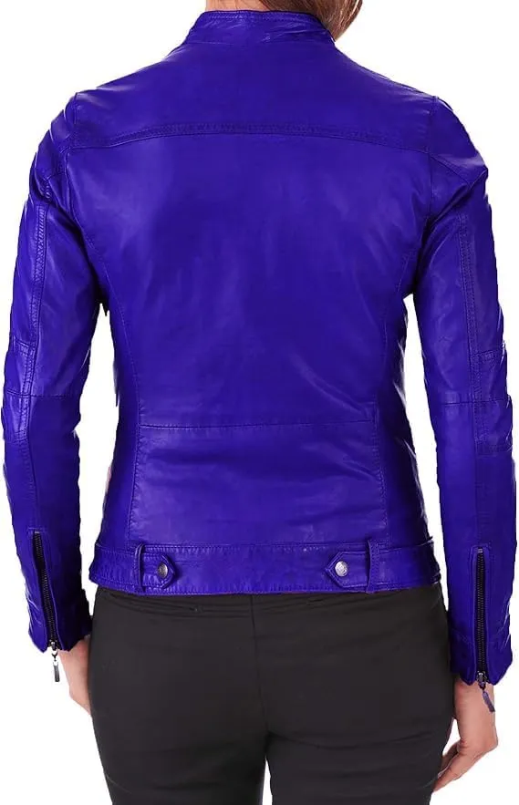 Faux Leather Jacket for Women, Vegan Jackets Motocycle Coat Moto Biker Outwear Coat Zip Up Fitted Slim Coat