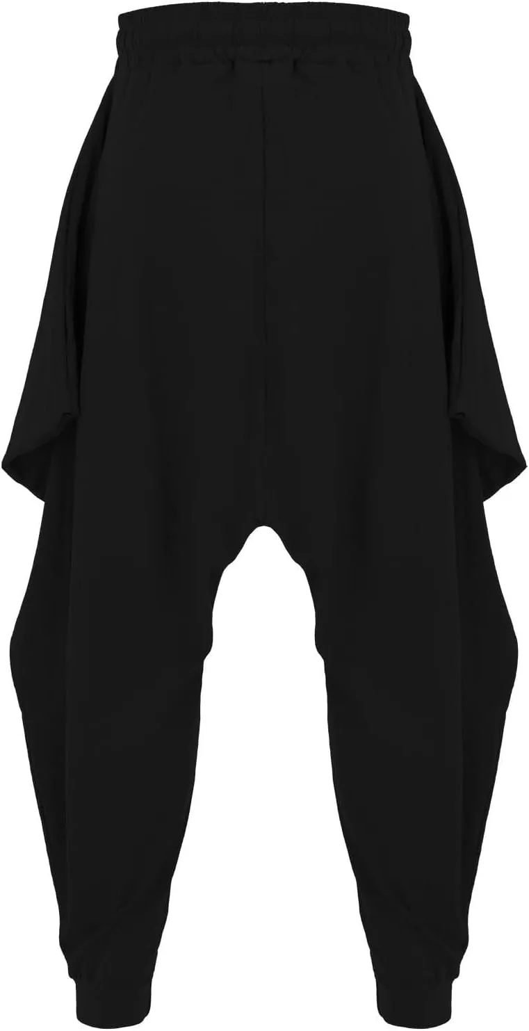 GIERIDUC Mens Stretch Waist Cargo Pants Mens Sweatpants Zipper Pockets Mens Smart Trousers Slim Fit Mens Leather Faux Pants