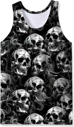 Goodstoworld Mens 3D Tank Top Novelty Graphic Breathable Quick Dry Sleeveless Beach Shirt S-4XL
