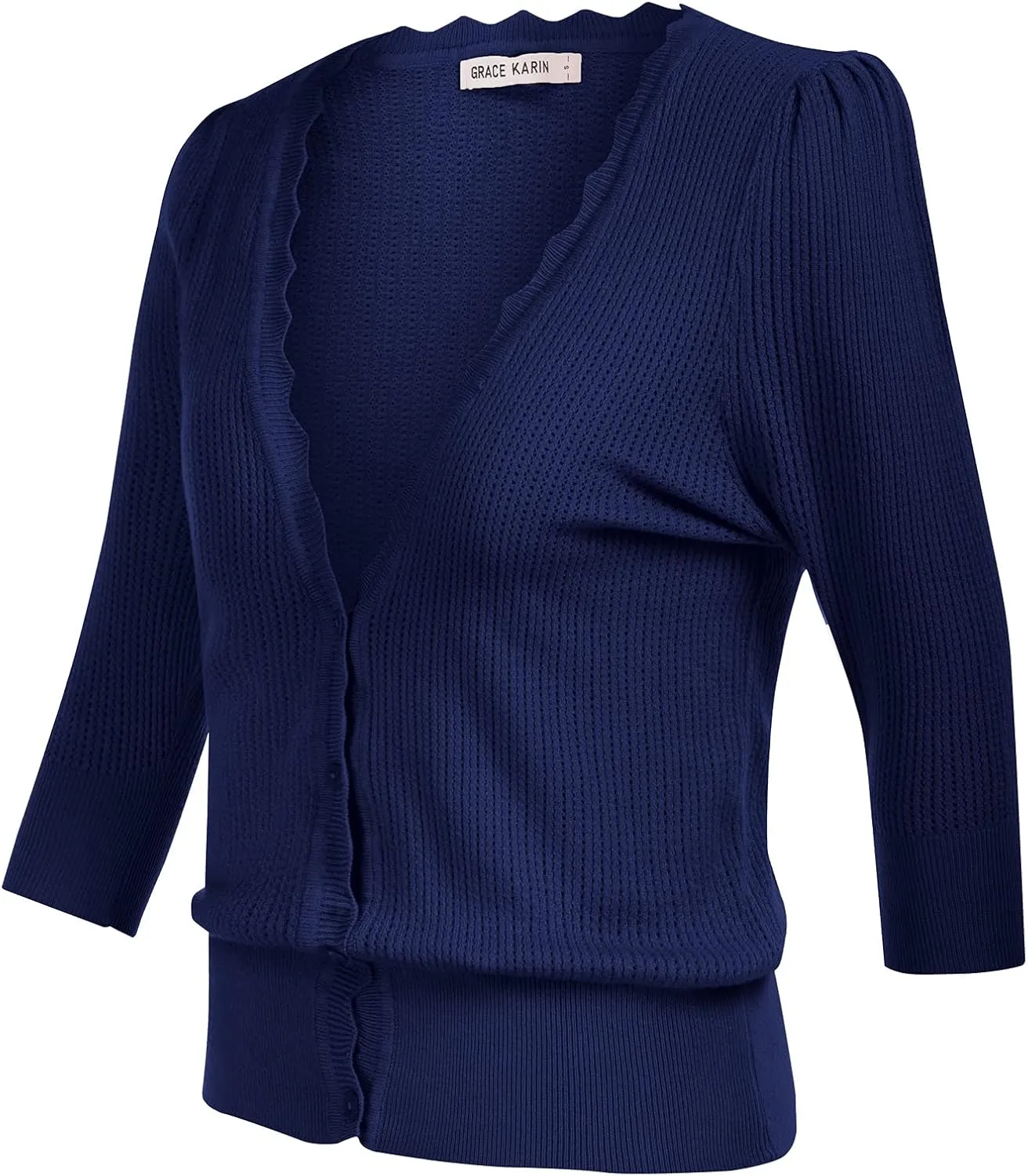 GRACE KARIN Womens Sweater Cropped Cardigan Knit Shrugs for Dresses Tops Button Down Lightweight Soft