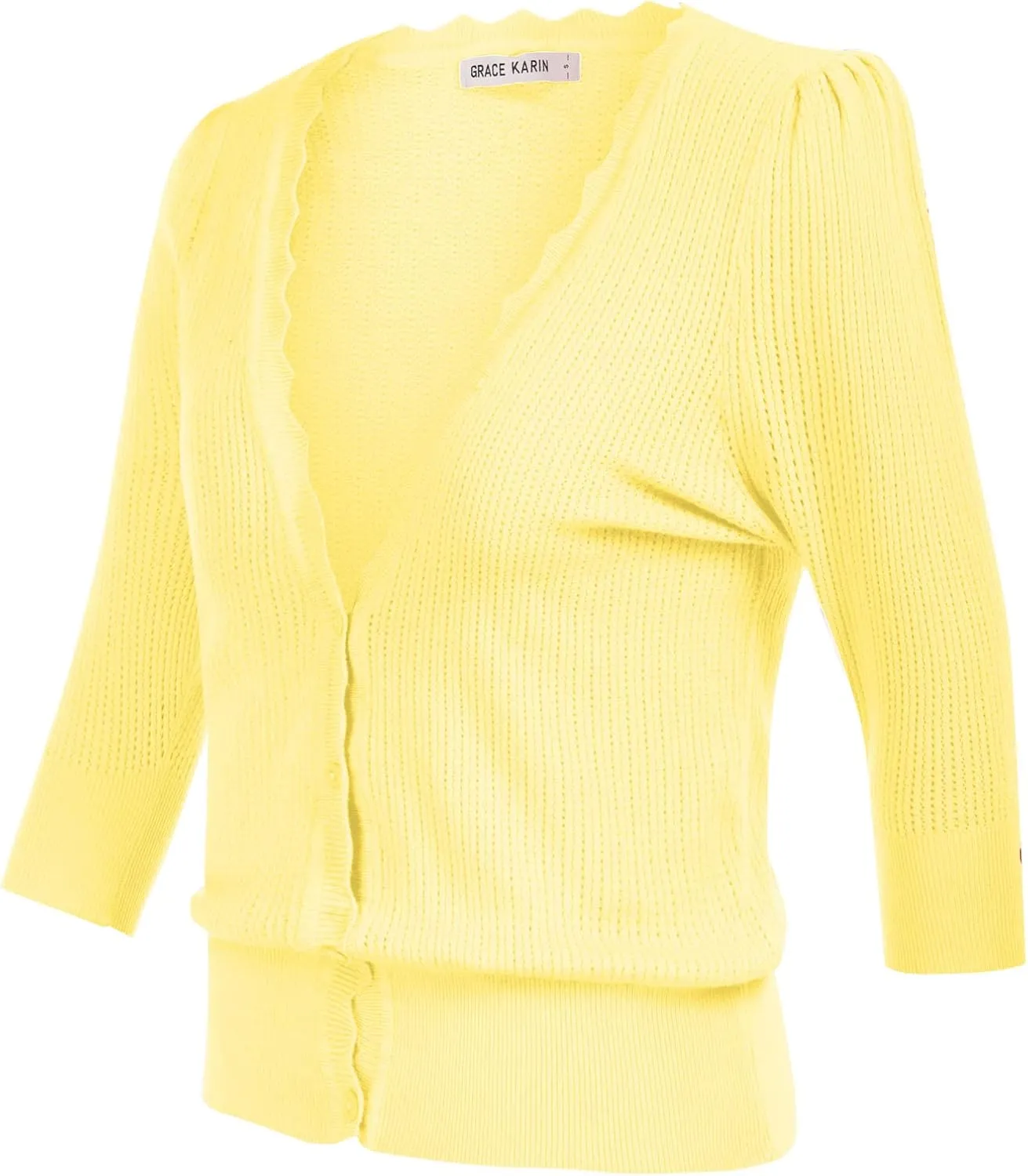 GRACE KARIN Womens Sweater Cropped Cardigan Knit Shrugs for Dresses Tops Button Down Lightweight Soft