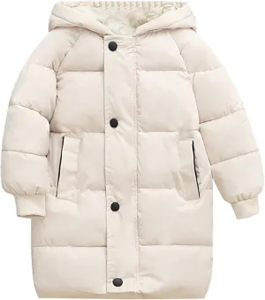Kids Long Winter Coat Children's Down Padded Jacket Long Cotton Padded Jacket Baby Children's Padded Travel Jacket Kids