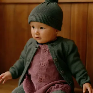 Knit Cardigan - Organic Merino - Thyme (3m-4y)