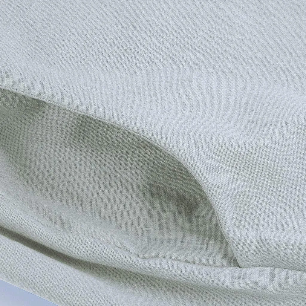 Linen Pants for Women Summer Casual Smocked High Waist Drawstring Palazzo Pants Loose Fit Wide Leg Trousers with Pockets