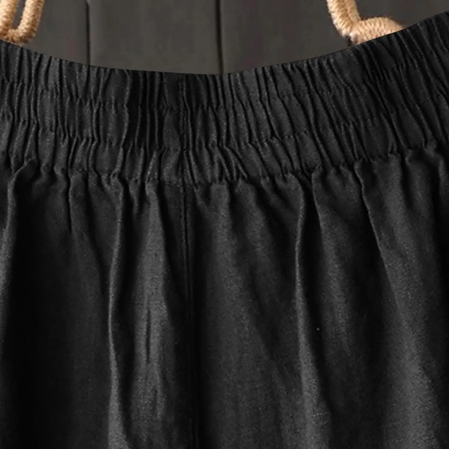 Lmdudan 2025 Wide Leg Work Pants for Women Drawstring Waist Travel Pants with Pockets Casual Lightweight Trousers Pants