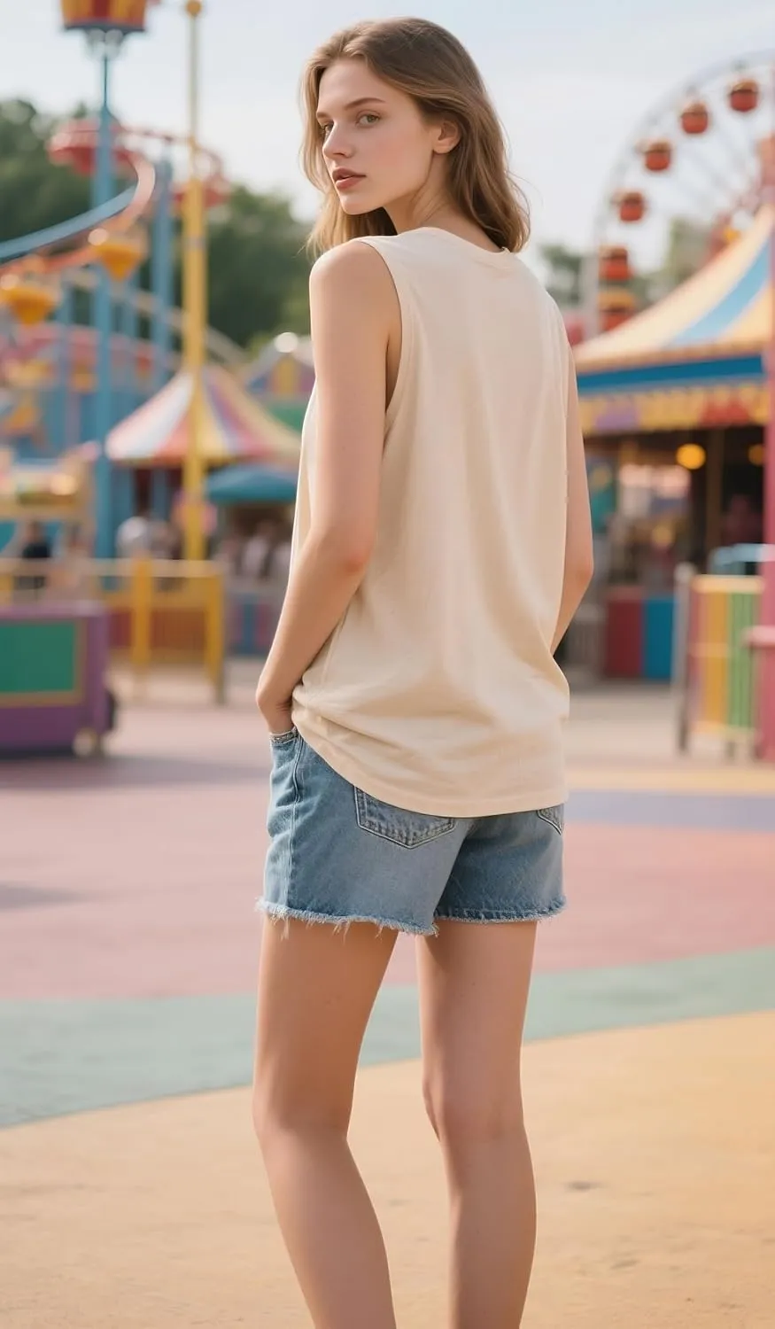 Magic Kingdom Tanks for Women Sequin Shirts Colorful Castle Graphic Sleveless Top Holiday Vacation Tank Tops