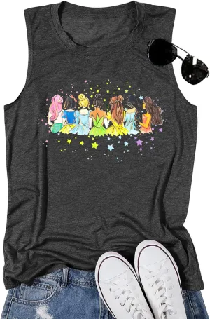 Magical Tank Tops Women: Magic Princess Shirt Cute Magic Kingdom Tshirt Family Vacation Trip Sleeveless Tanks Tops