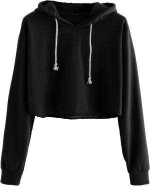 MakeMeChic Women's Cropped Hoodie Casual Workout Crop Sweatshirt Tops