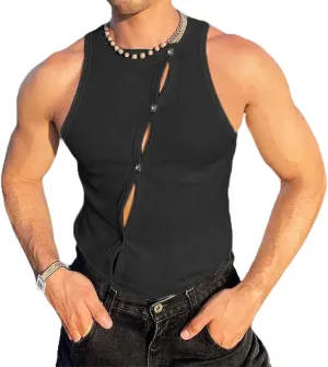 Men Fashion Tank Top Summer Streetwear Sexy Sleeveless T Shirts Vintage Tee Vest