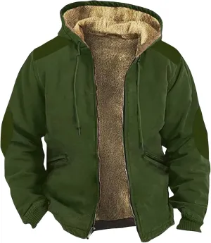 Men Winter Sherpa Lined Jacket Heavyweight Fleece Warm Trucker Hoodies Coat Big And Tall Jackets For Men Hoodie