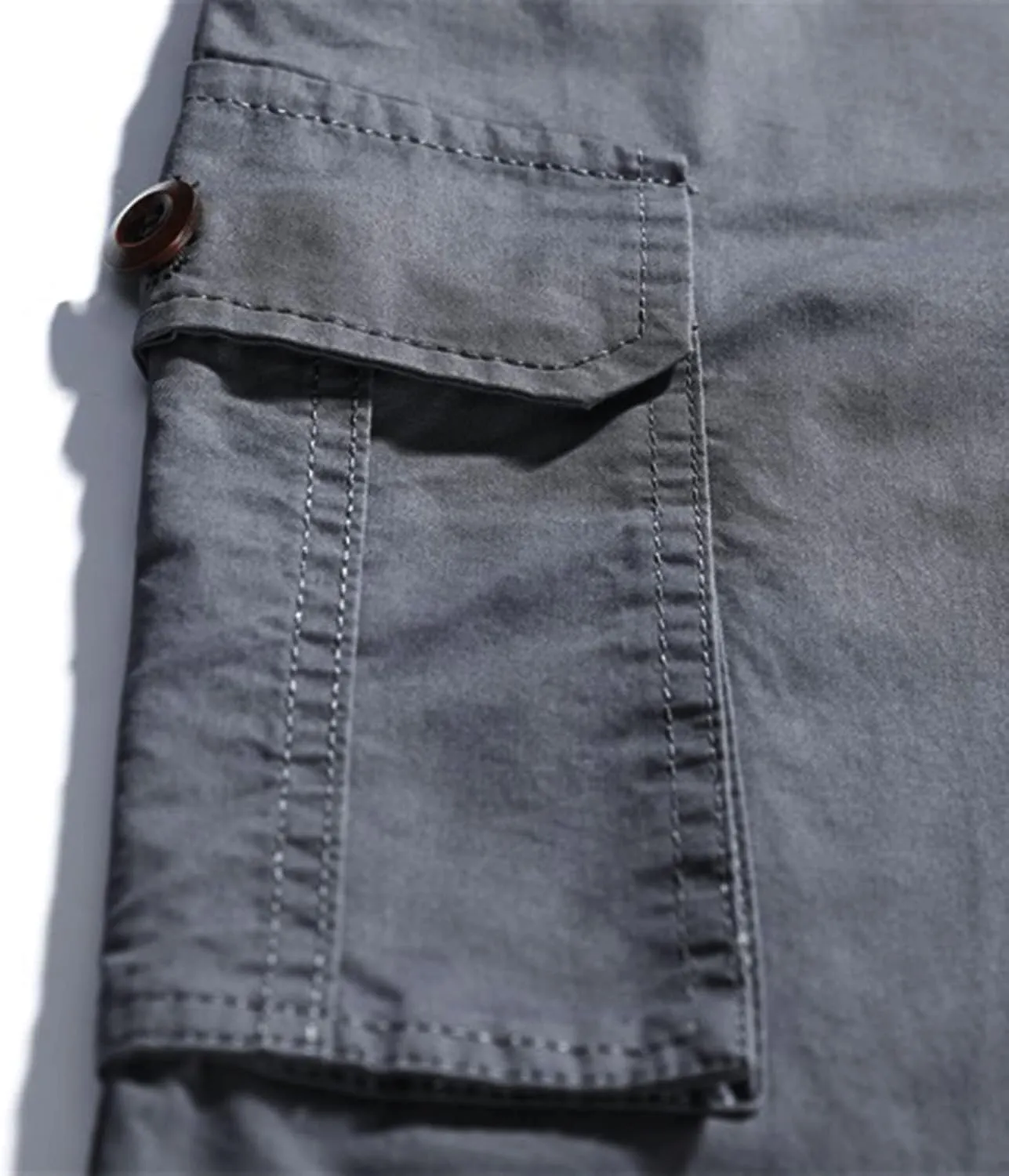 Mens Cargo Sweatpants Multi-Pockets Casual Plus Size Track Pants Zip Elastic Waist Loose Fit Durable Tactical Pants
