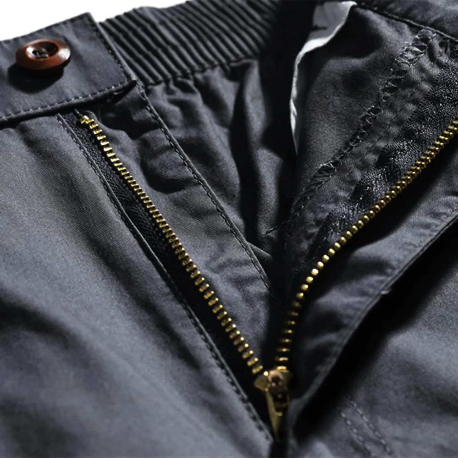 Mens Cargo Sweatpants Multi-Pockets Casual Plus Size Track Pants Zip Elastic Waist Loose Fit Durable Tactical Pants
