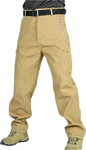 Mens Casual Outdoor Quick Dry Lightweight Hiking Fishing Zip Off Cargo Work Pant Trousers Slim Fit Stretch Joggers Khaki
