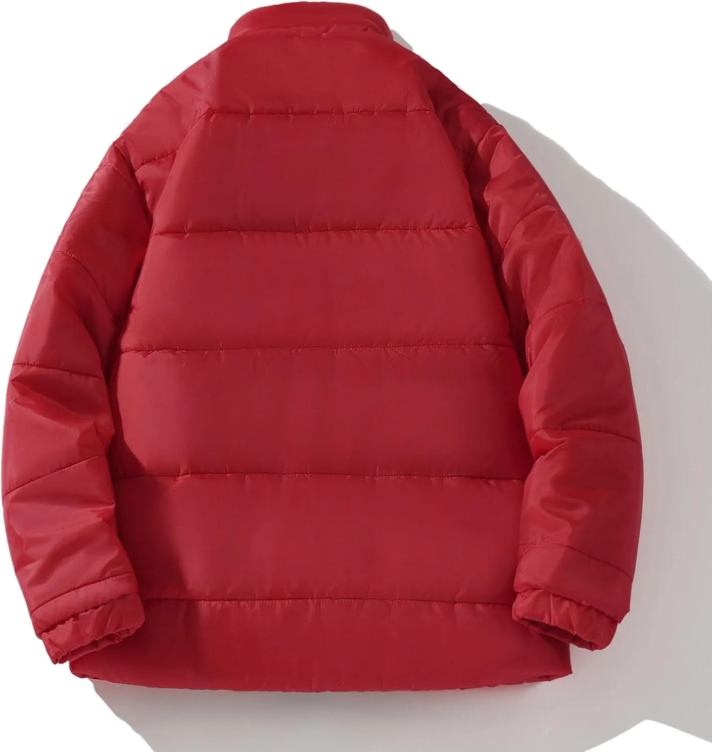 Men's Down Puffer Jacket Packable Lightweight Puffy Bubble Hooded Winter Coat Windproof Zipper Down Jacket