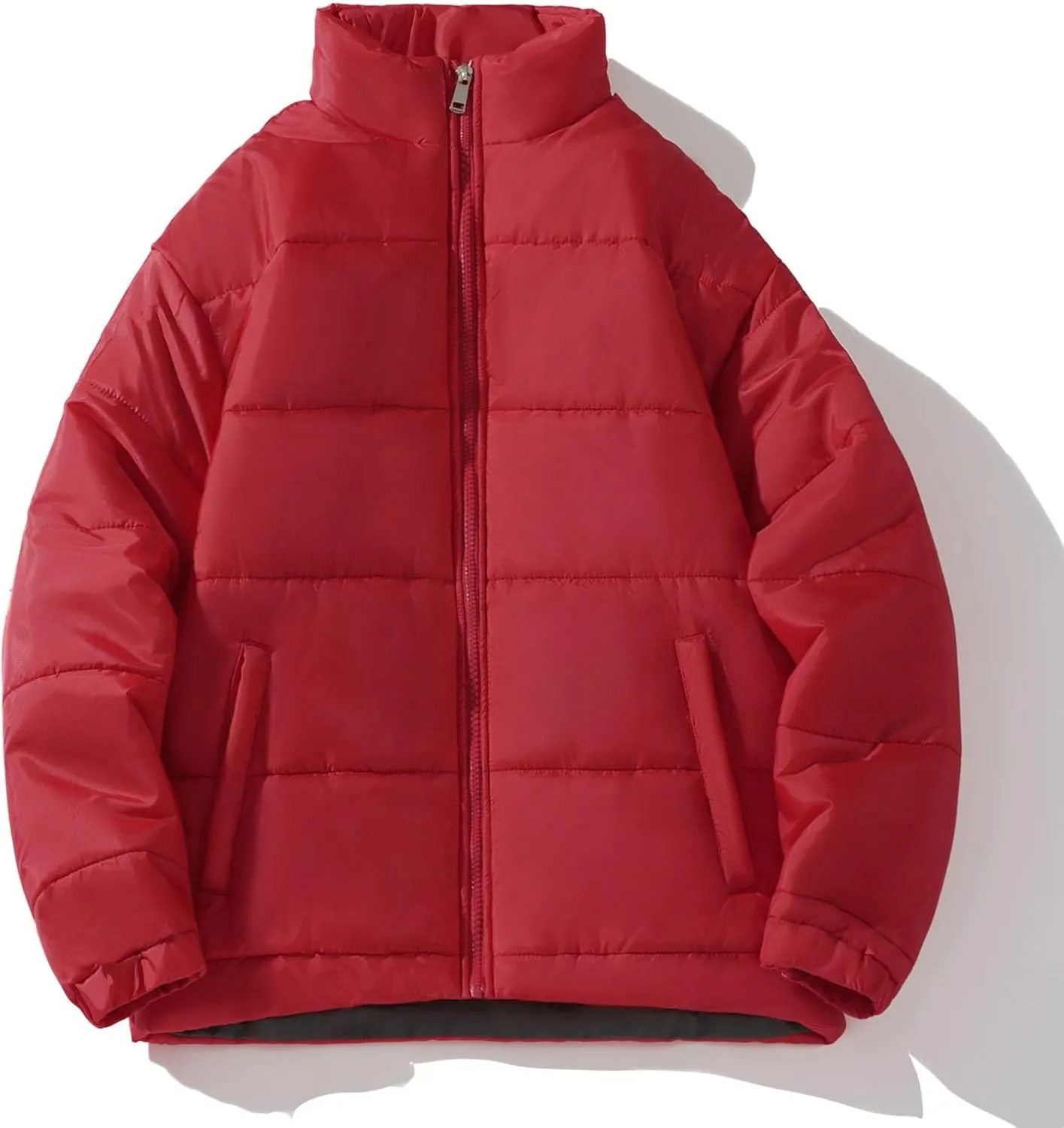 Men's Down Puffer Jacket Packable Lightweight Puffy Bubble Hooded Winter Coat Windproof Zipper Down Jacket