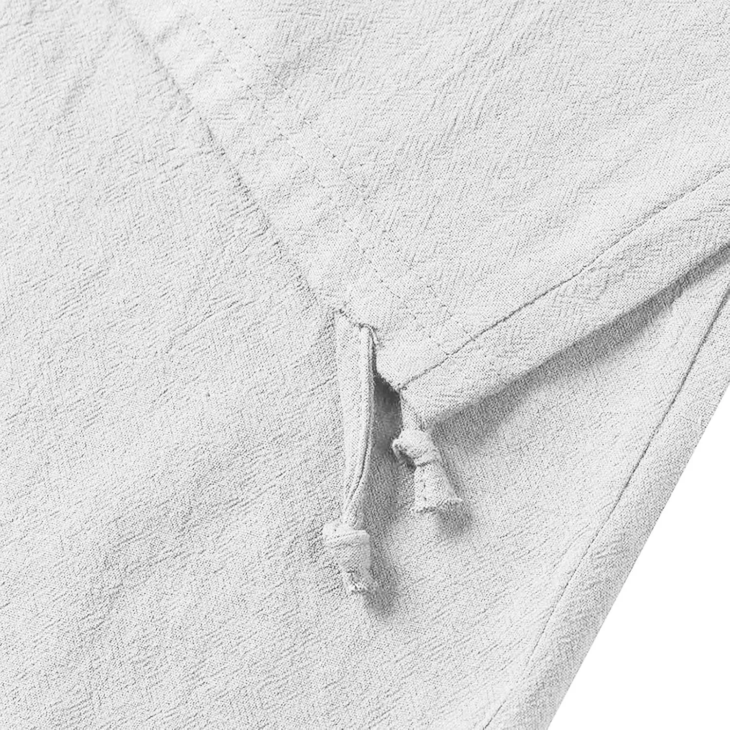 Men's Linen Pants Cargo Casual Pants Drawstring Elastic Waist Tapered Slacks Summer Beach Trousers with Multi Pockets