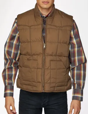Men's Nylon Quilted Sleeveless Vest-NV629-Mushroom