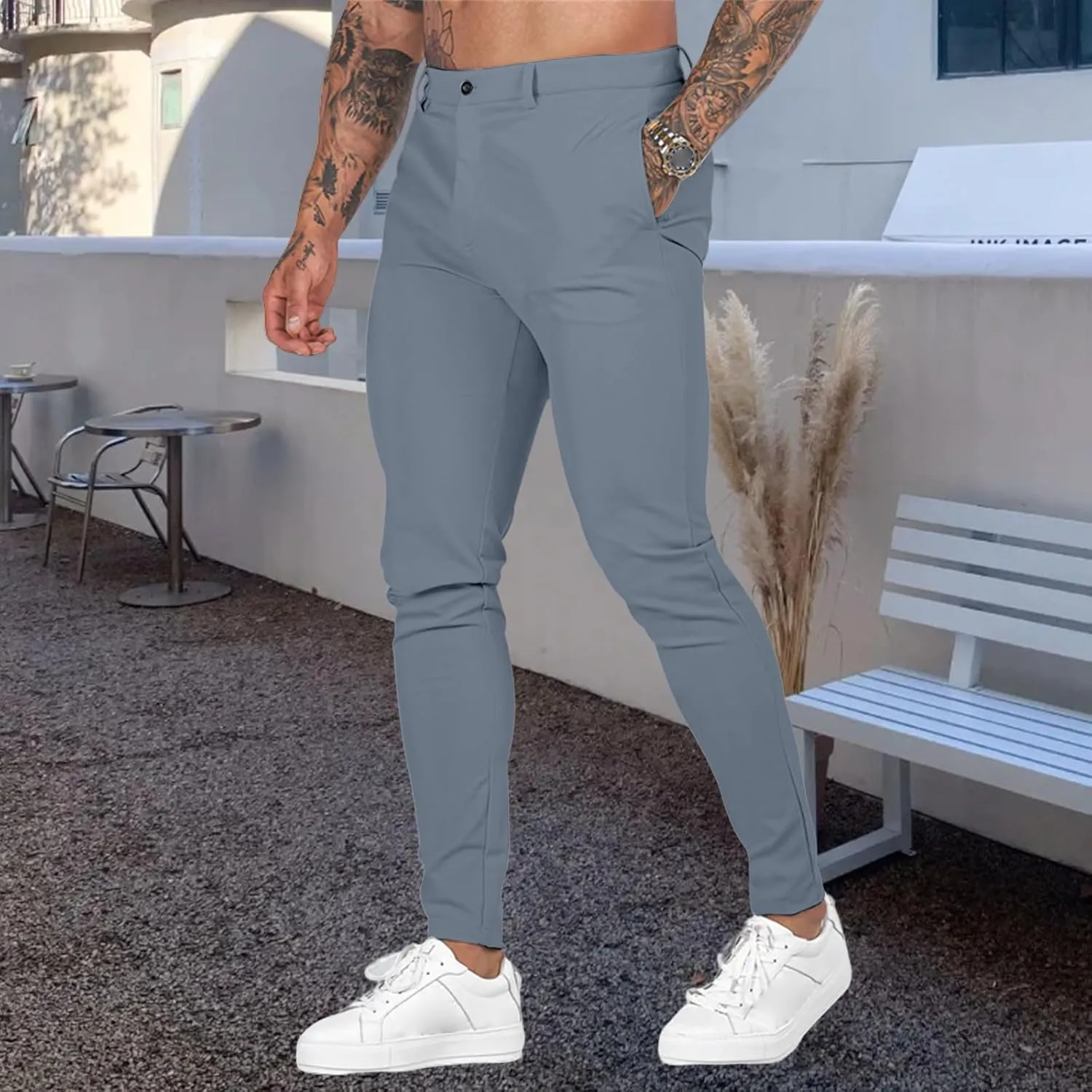 Men's Stretch Cargo Pants Casual Hiking Tactical Work Slim Fit Cargo Pants Outdoor Workout Trousers for Men