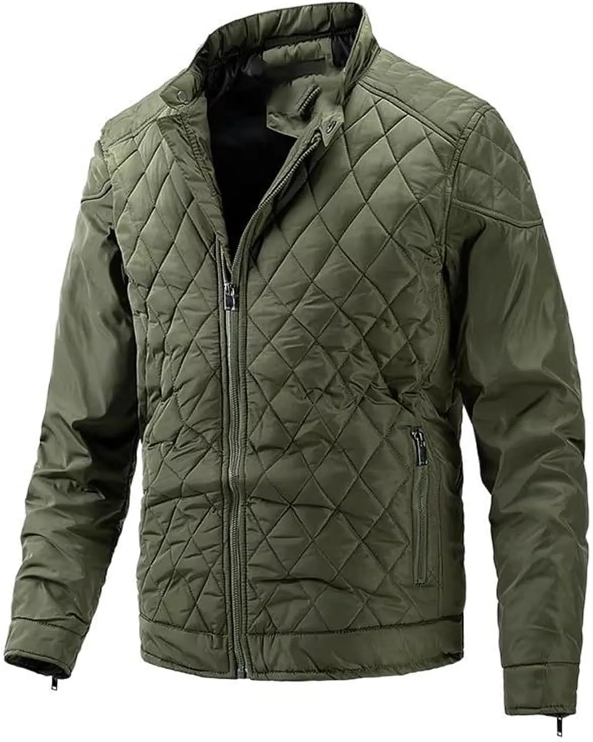Men's Thin Cotton-padded Coat for Autumn and Winter, Casual Stand-up Collar Retro Outerwear