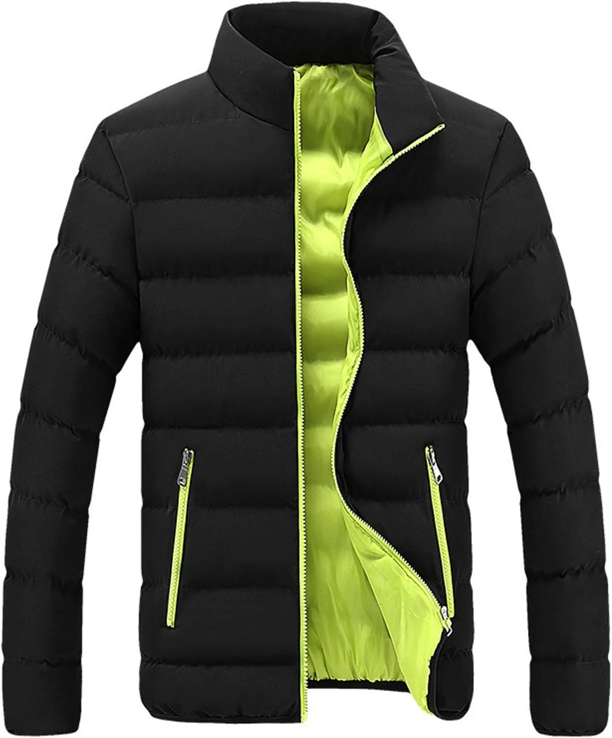Men's Winter Jackets Lightweight Puffer Quilted Jacket Zip up Padded Coat Packable Down Jacket Insulated Jacket
