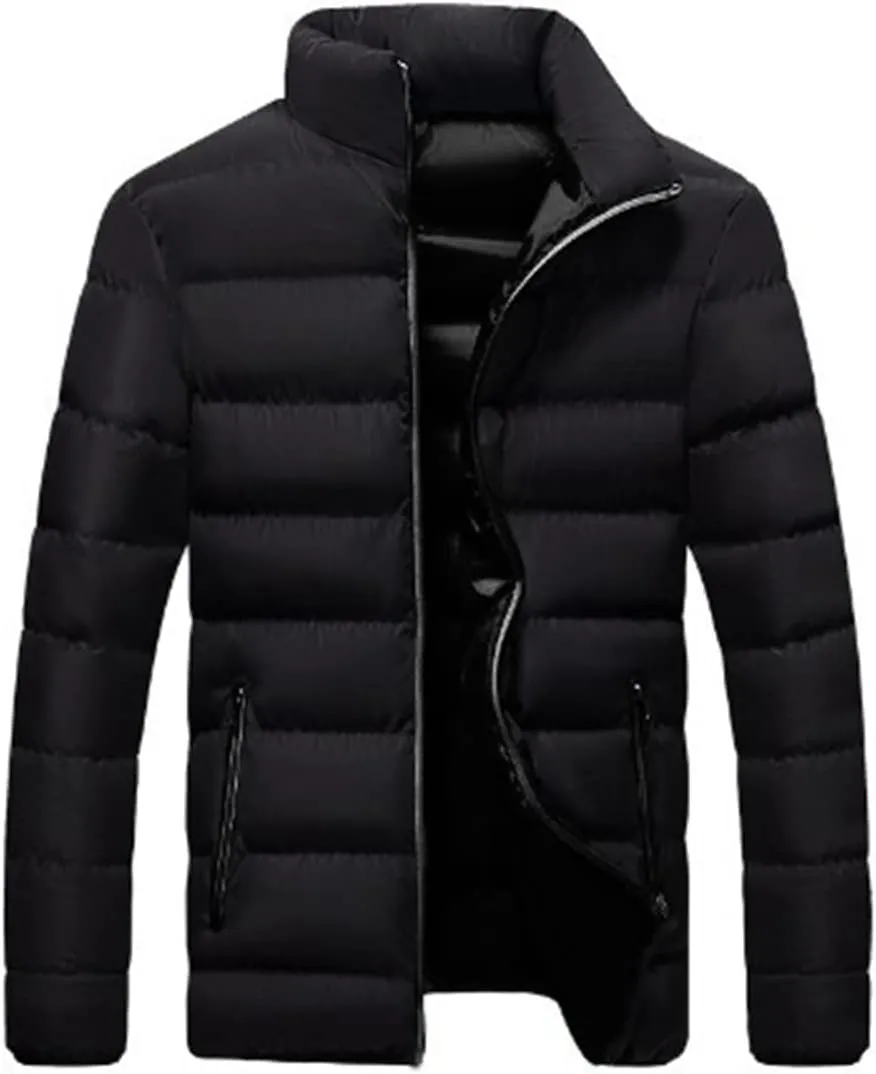Men's Winter Jackets Lightweight Puffer Quilted Jacket Zip up Padded Coat Packable Down Jacket Insulated Jacket