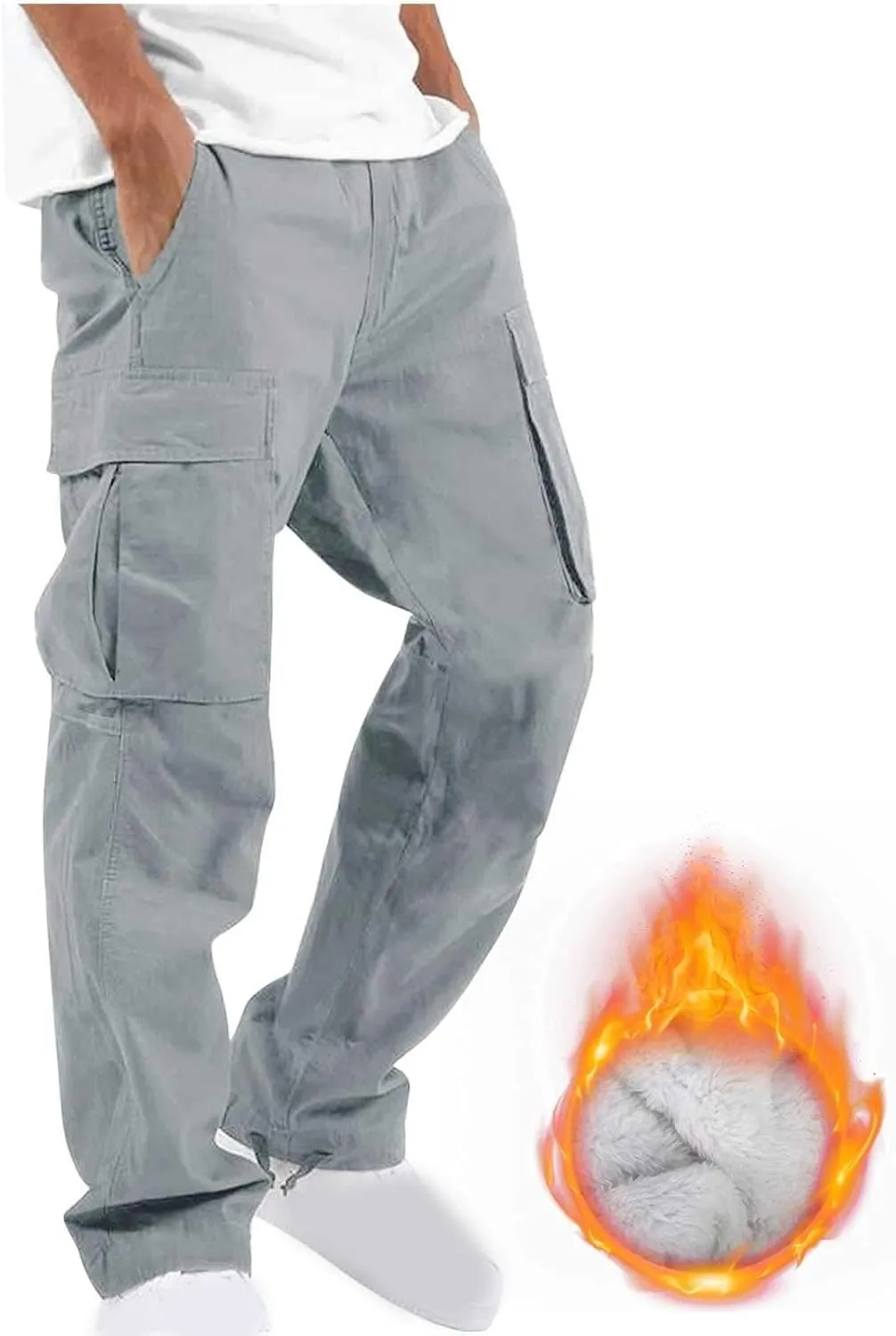 Muscularfit Cargo Pants for Men Slim Fit Joggers Lightweight Cotton Casual Straight Sweatpants Jogger Running Jersey Pants