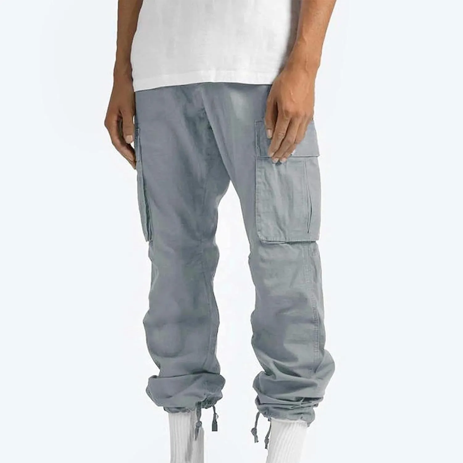 Muscularfit Cargo Pants for Men Slim Fit Joggers Lightweight Cotton Casual Straight Sweatpants Jogger Running Jersey Pants