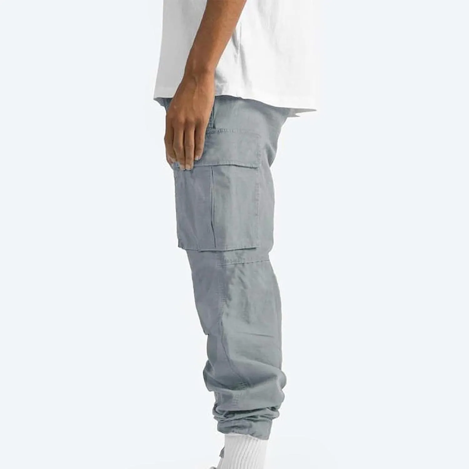 Muscularfit Cargo Pants for Men Slim Fit Joggers Lightweight Cotton Casual Straight Sweatpants Jogger Running Jersey Pants