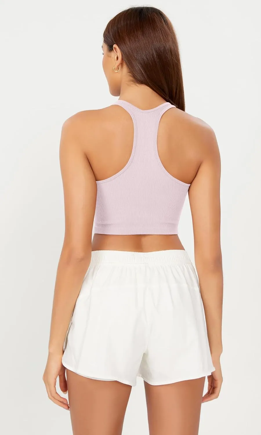 ODODOS 3-Pack Seamless Racerback Crop Tank for Women Ribbed Knit Soft Crop Tops