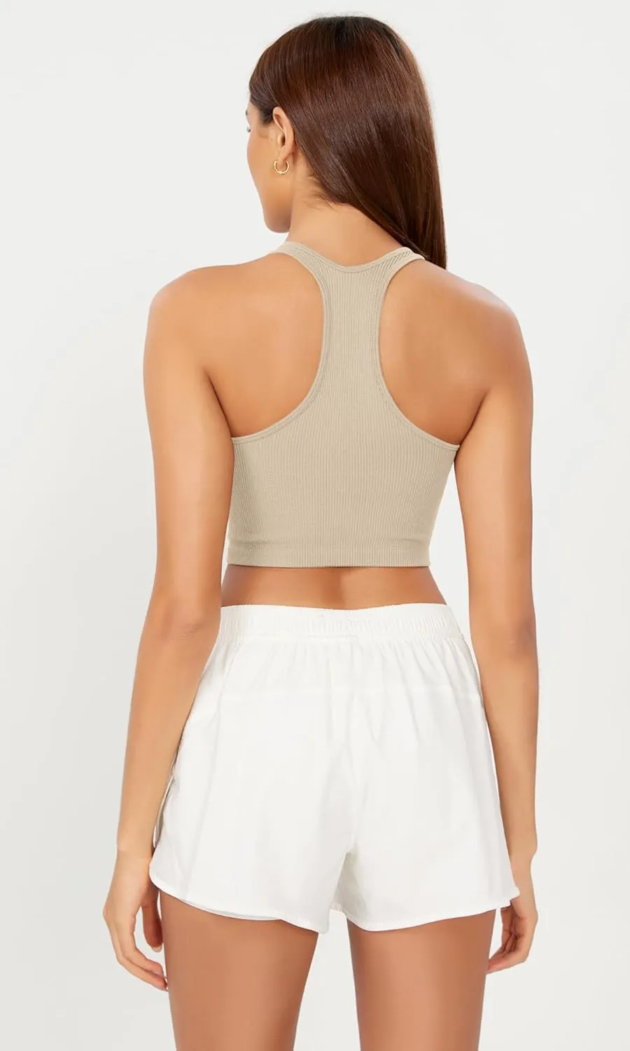 ODODOS 3-Pack Seamless Racerback Crop Tank for Women Ribbed Knit Soft Crop Tops