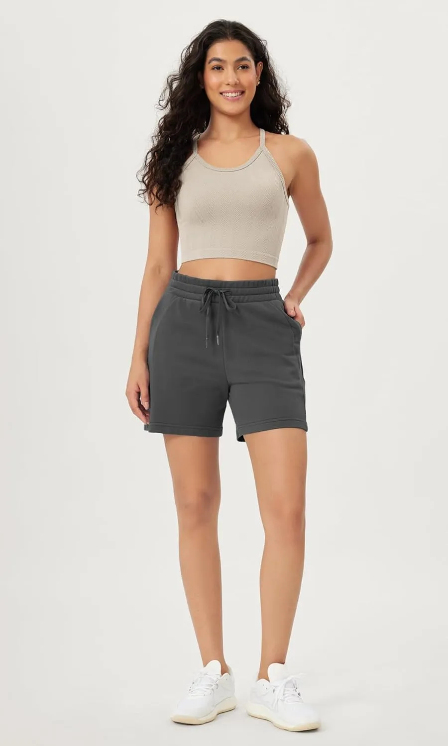 ODODOS Women's Crop 3-Pack Herringbone Knit Seamless Soft Camisole Crop Tank Tops