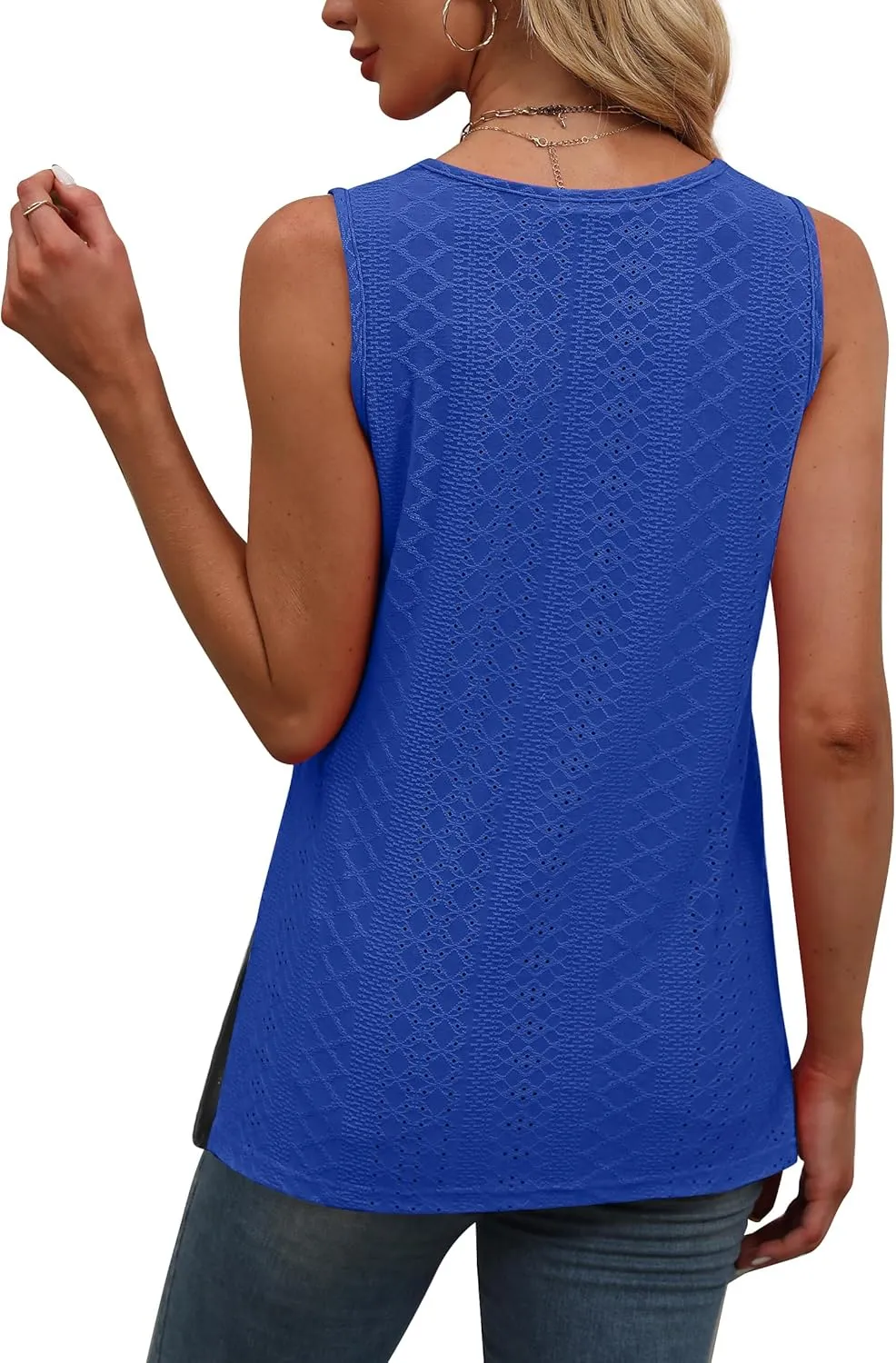 OFEEFAN Womens Tank Tops Square Neck Summer Loose Fit Casual Basic Fashion Flowy Sleeveless